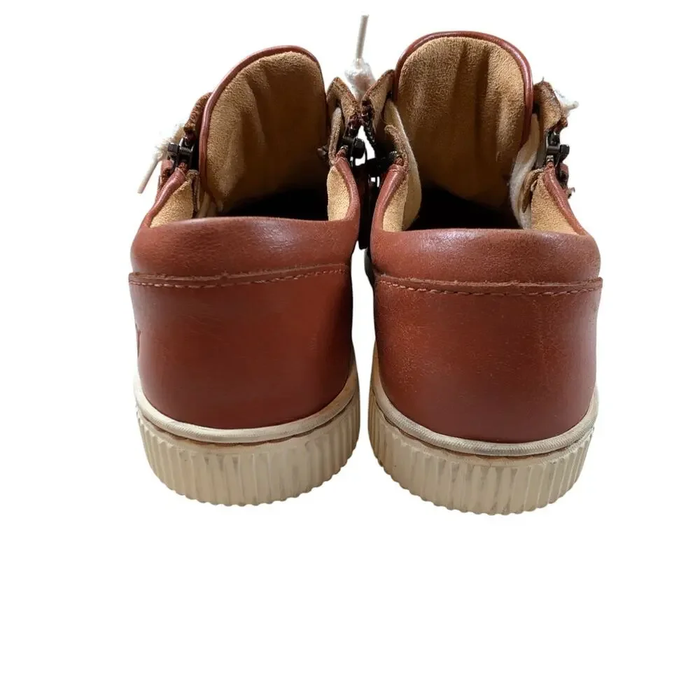 Born Paloma Brown Leather Zip-Up Laced Sneakers Shoes Size Womens 6.5 Comfort - Picture 6 of 11